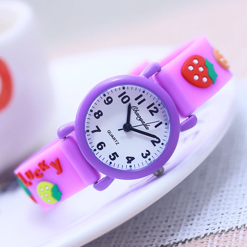 

chaoyada children boys lucky girls kawayi strawberry silicone strap quartz watches little kids cute sister digital birthday gift