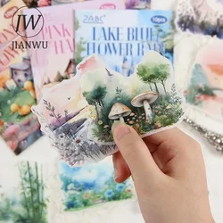 JIANWU Sea of Flower Series Vintage Plant Flower Landscaping Material Collage Washi Sticker Creative DIY Journal Stationery