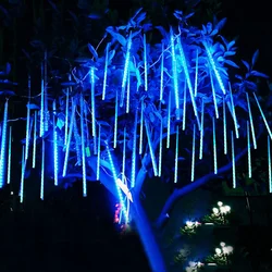 220v 8 tubos led chuva de meteoros luzes de fadas guirlanda árvore de natal decoração festa de casamento do feriado ao ar livre jardim luzes rua