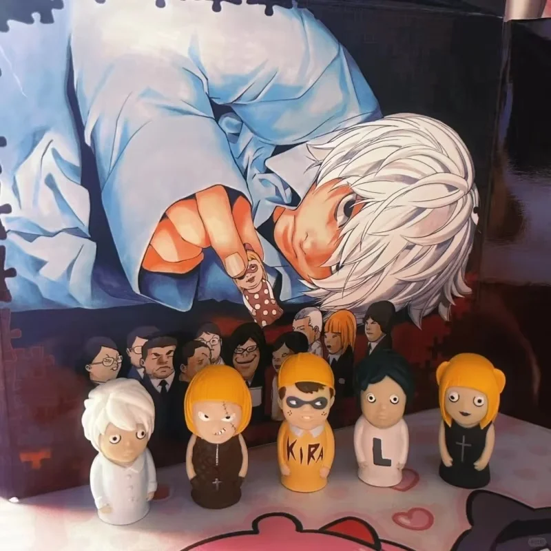 

Genuine Bandai Action Figures Model Death Note L Keehl River Yagami Misamisa Finger Doll Design Gashapon Ornament Toys Kid Gifts