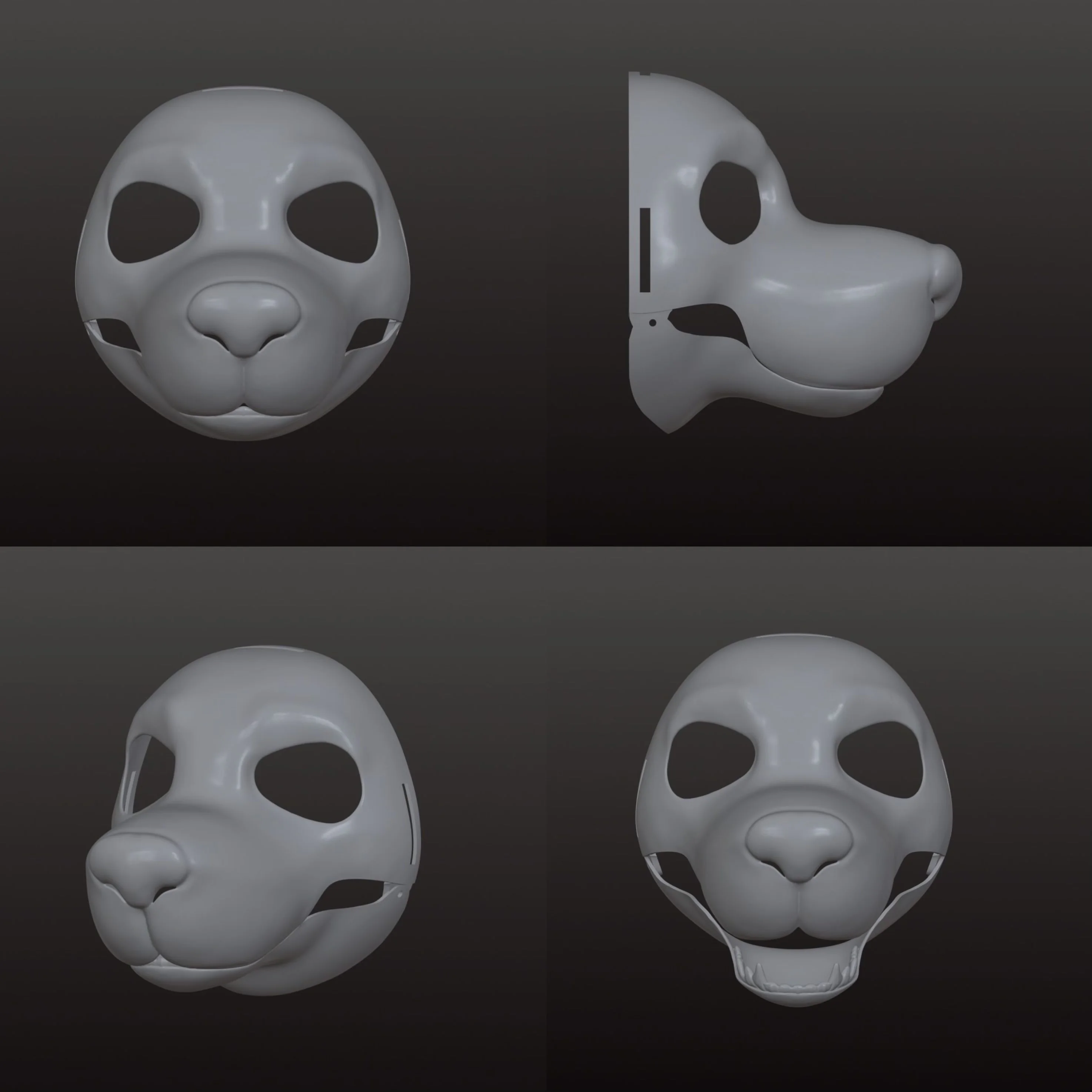 

Kigurumi Base Mask Half Realistic Style Fursuit Canidae Headbase Movable Jaw Furry Cosplay Costume Accessories Cosplay Mask
