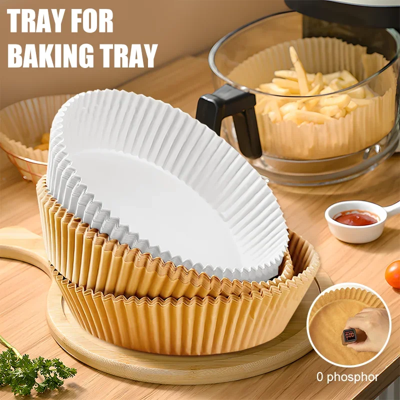 

50/100Pcs Air fryer Baking Paper for Barbecue Plate Round Oven Pan Pad 16/23cm AirFryer Oil-Proof Disposable Paper Liner