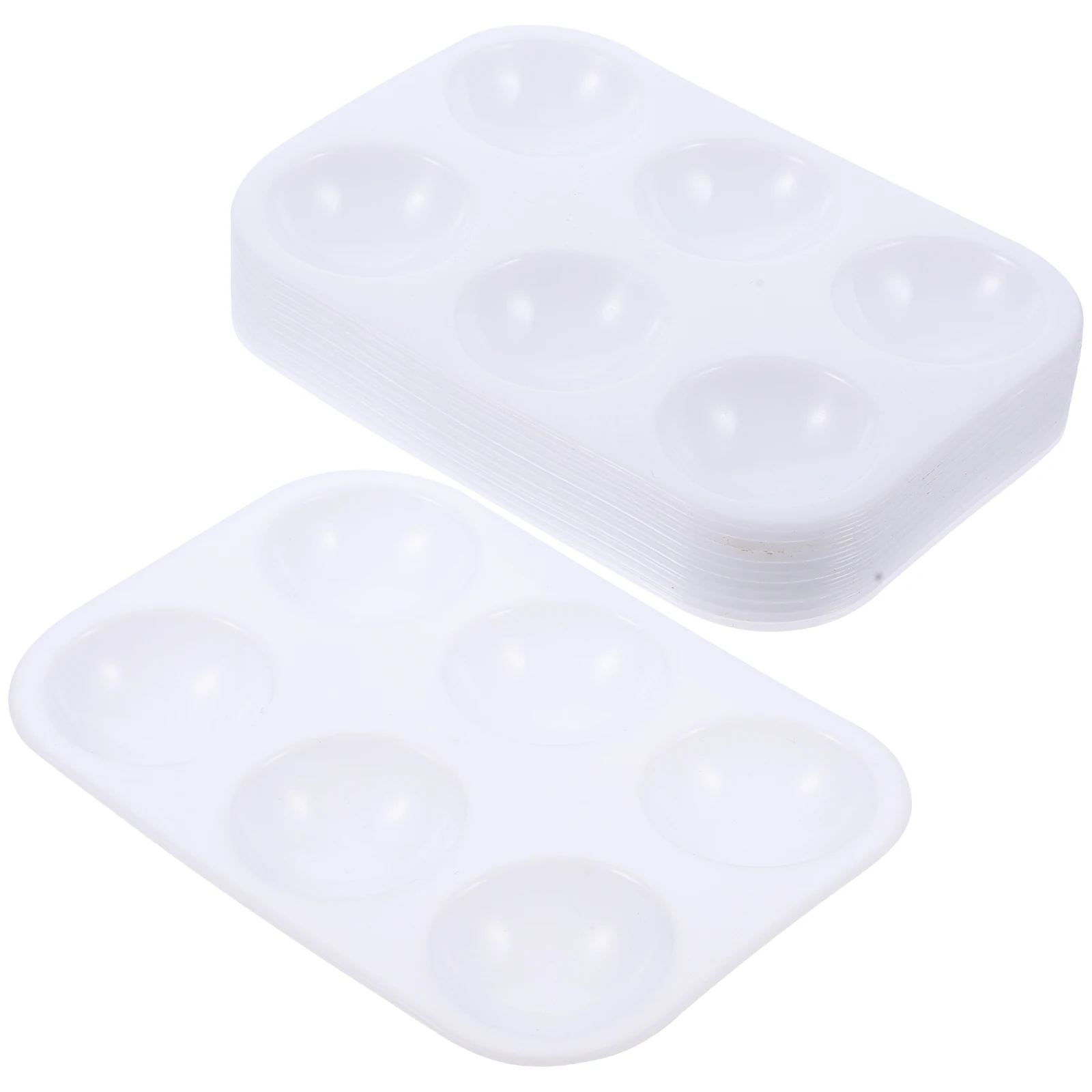 

12pcs 6 Grid Rectangular Plastic Watercolor Mixing Trays Paint Palette for Painting Pigment Tray Artists Students