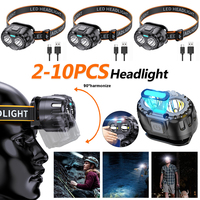 Powerful LED Headlamp Motion Sensor Emergency Head Flashlight 250LM High Brightness Headlight for Outdoor Fishing Camping Hiking