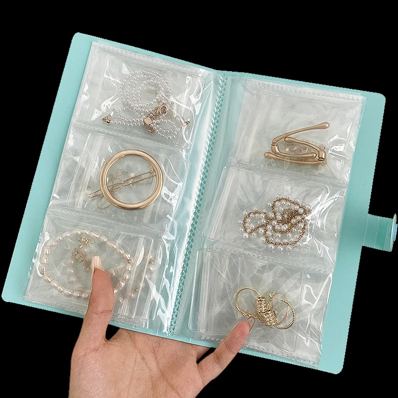 

120Grid Anti-oxidation Jewelry Storage Bag PVC Transparent Organize Booklet Necklace Earring Ring Portable Jewelry Display Cover