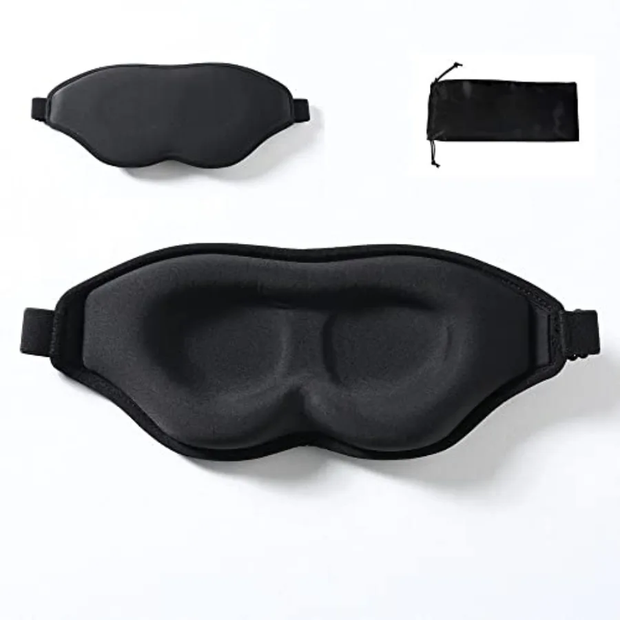 

3D Sleep Eye Mask Blindfold for Men Women Sleeping Mask Light Blocking Soft Covers for Travel Nap Yoga Adjustable Strap 3D Blac