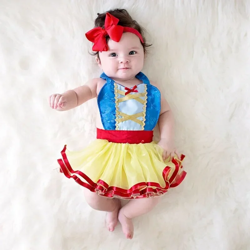 Newborn Photography Costume Princess Dress Full Moon Hundred Days Girl Baby Suit Puff Skirt + Headgear