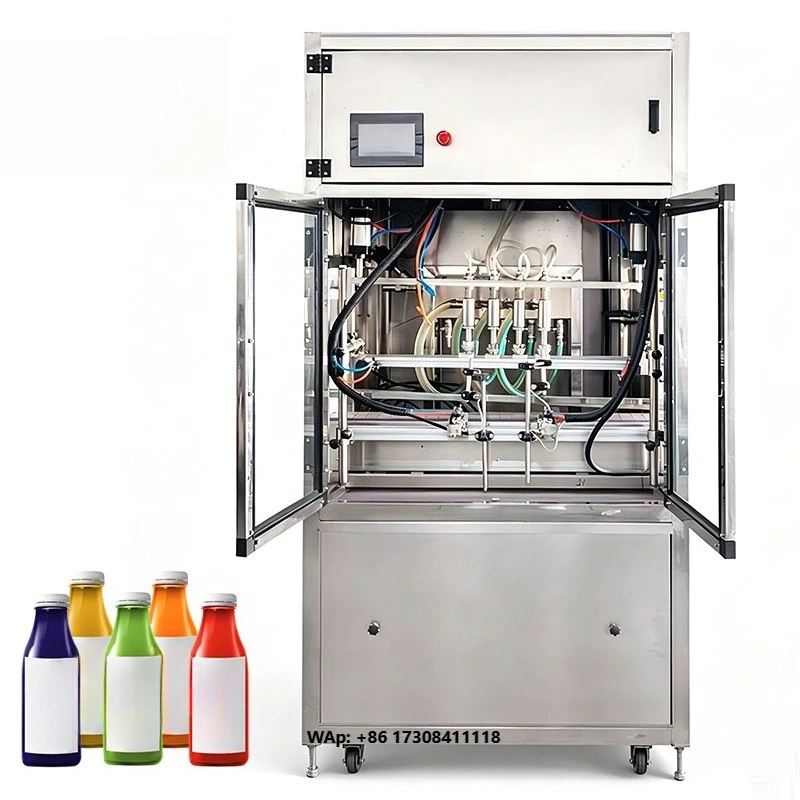 YMF4 Four Head Piston Pump Liquid Filler Automatic Honey Beverage and Sauce Liquid Filling Machine With CE Certification