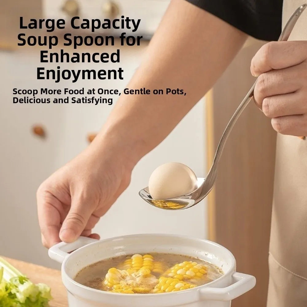 

Stainless Steel Soup Ladle High Temperature Resistance Koala Pattern Soup Spoon with Hanging Hole Long Handle Slotted Spoon