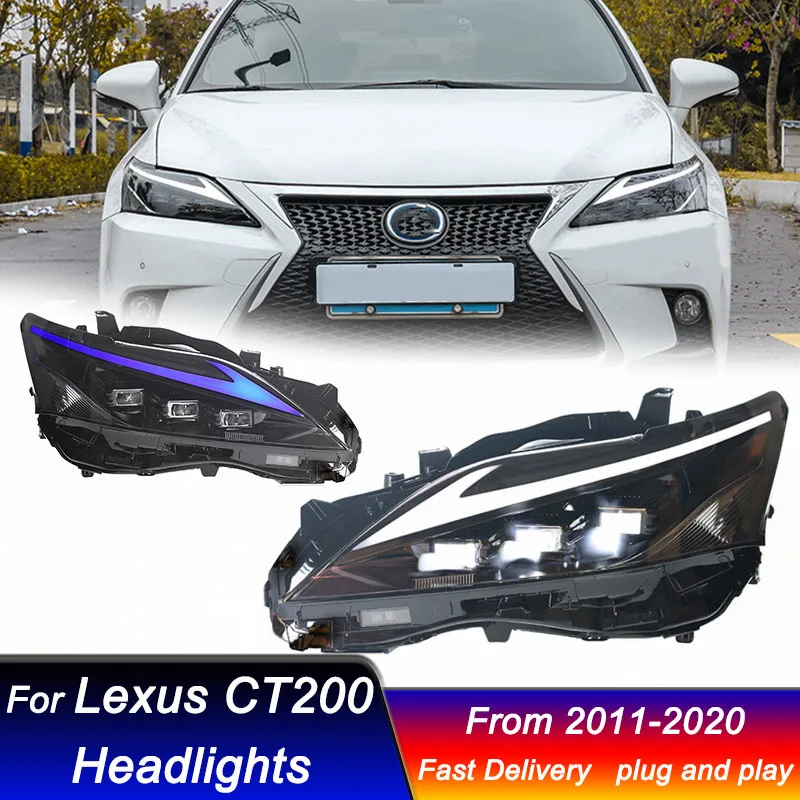 

Car Led Headlights For LEXUS CT CT200 2011-2020 Upgrade 3 lens style Head Lamp DRL Dynamic Signal Lamp Front light Assembly