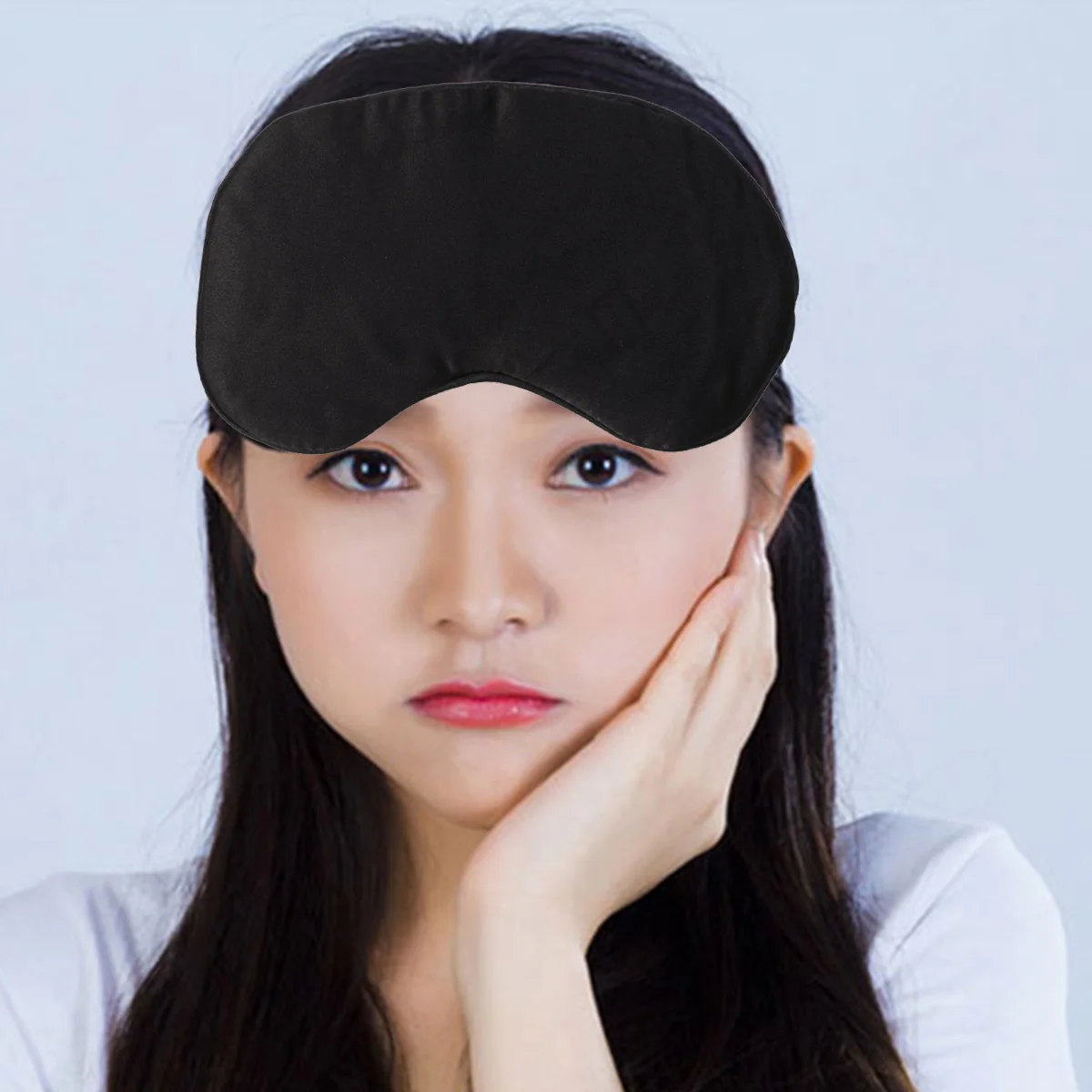 

Imitation Silk Eye Mask Sleep Shade Blindfold Double Sided Covers Travel Lightweight Comfortable Solid Color Gifts