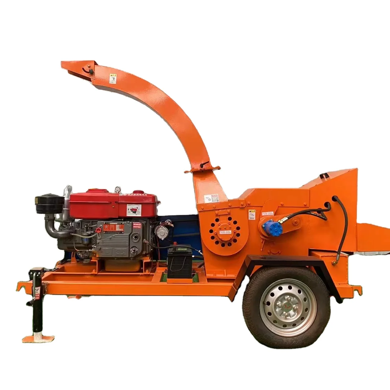 Mobile 32/102HP China Hydraulic Feed Garden Forestry Waste Tree Branches Log Drum Shredder Crusher Grinder Wood Chipper Machine