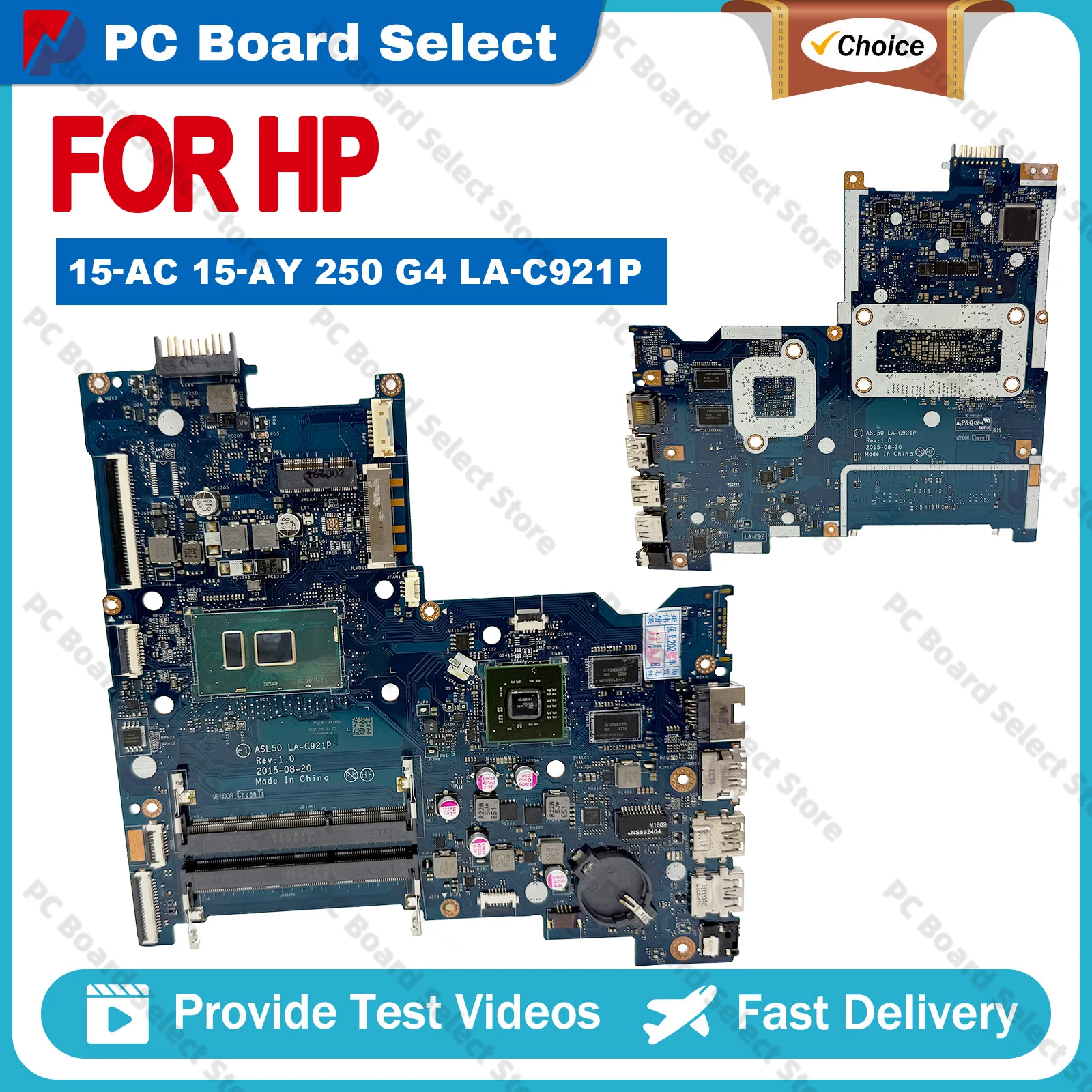 Placa base LA-C921P para ordenador portátil HP 15-AC 15-AY 250 G4, i3-6100U, i5-6200U, i7-6500U, GPU V2G, DDR3, probada, OK