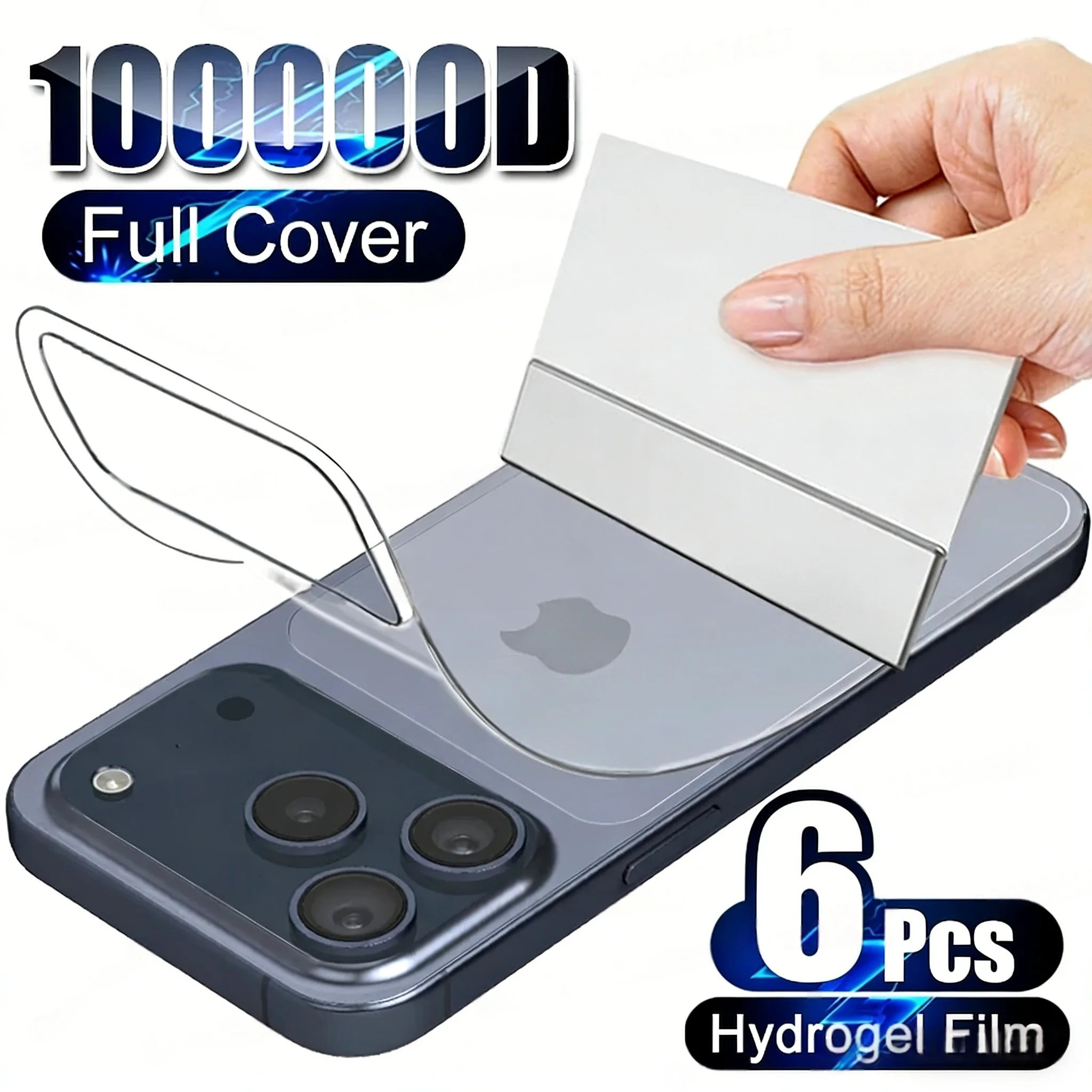 

6pcs Back Hydrogel Film Screen Protector Compatible With iPhone 17 16 15 14 13 12 11 Plus Max XR XS Max X XS Anti-Fingerprint
