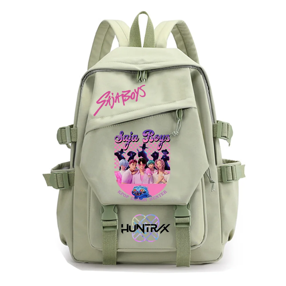 Huntrix saja meninos cosplay mochilas rumi zoey mira estudantes mochila anime filme mochila traje de halloween acessórios presente