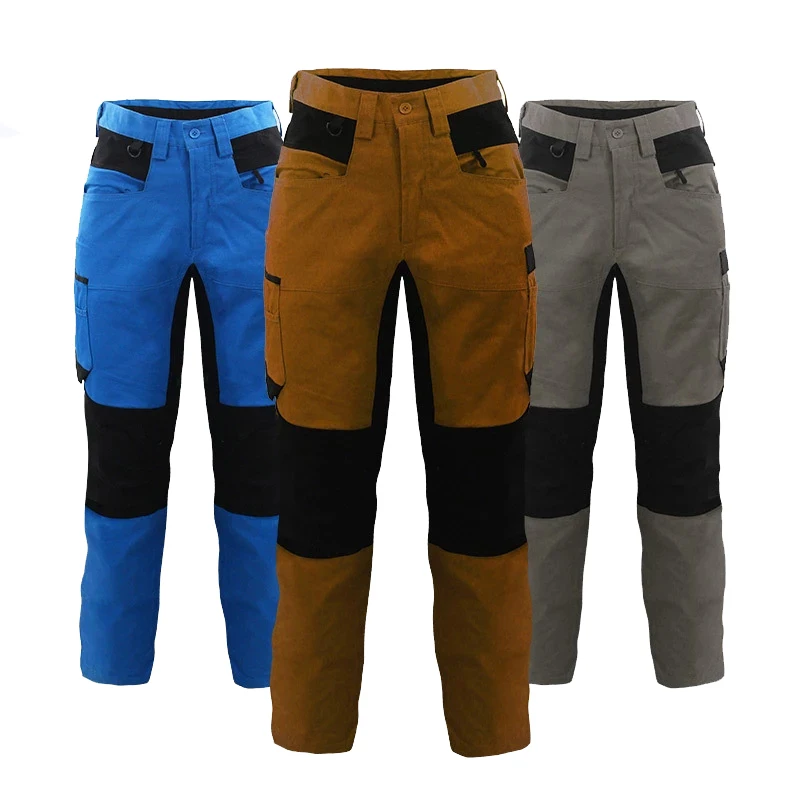 

Work Pants Men Multi Pockets 100% Cotton Cargo Pants for Men Carpenter Welder Workers Casual Straight Trousers