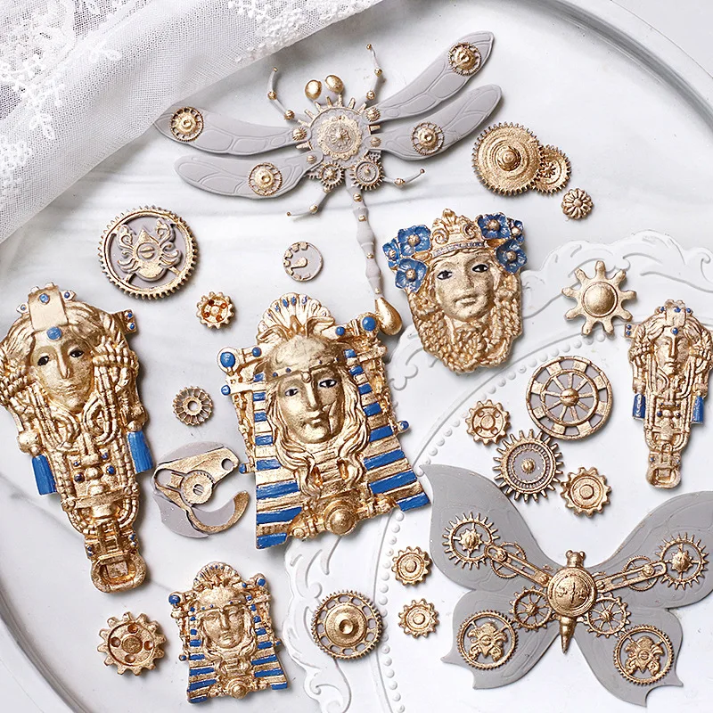 Baking Fondant Cake Mold DIY Retro Mechanical Metal Gear Lock Steampunk Fondant Silicone Tool  Cake Decorating Tools