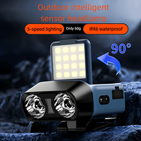Ultra-Light 60g Outdoor Headlamp | 1000LM Max Brightness, 5 Modes & 3 Light Sources | IPX4 Waterproof, Type-C Rechargeable for Camping, Hiking,Fishing, Emergency
