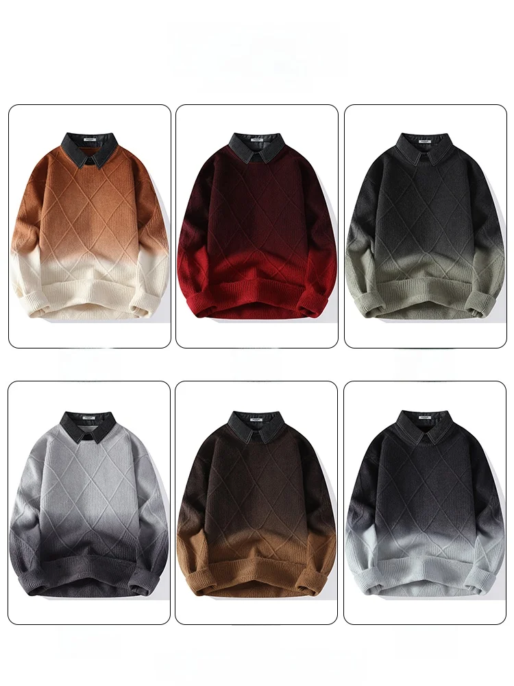 PaulFrank adient Color Men's  Ne Knitwear Soft Comfortable Loose Fit Autumn Casual Faion Big Mouth Monkey Design