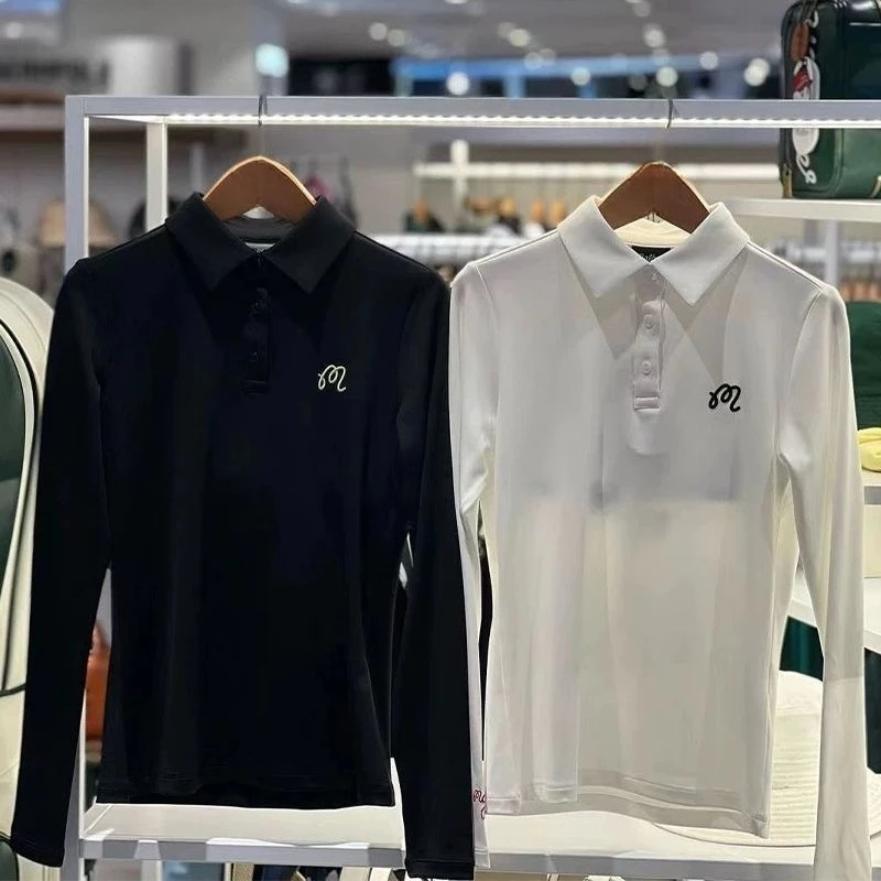 

Женская футболка-поло для гольфа с длинным рукавом и воротником, защита от солнца, быстросохнущая, дышащая, приталенная, спортивный топ, повседневная универсальная футболка, модель 2026 года