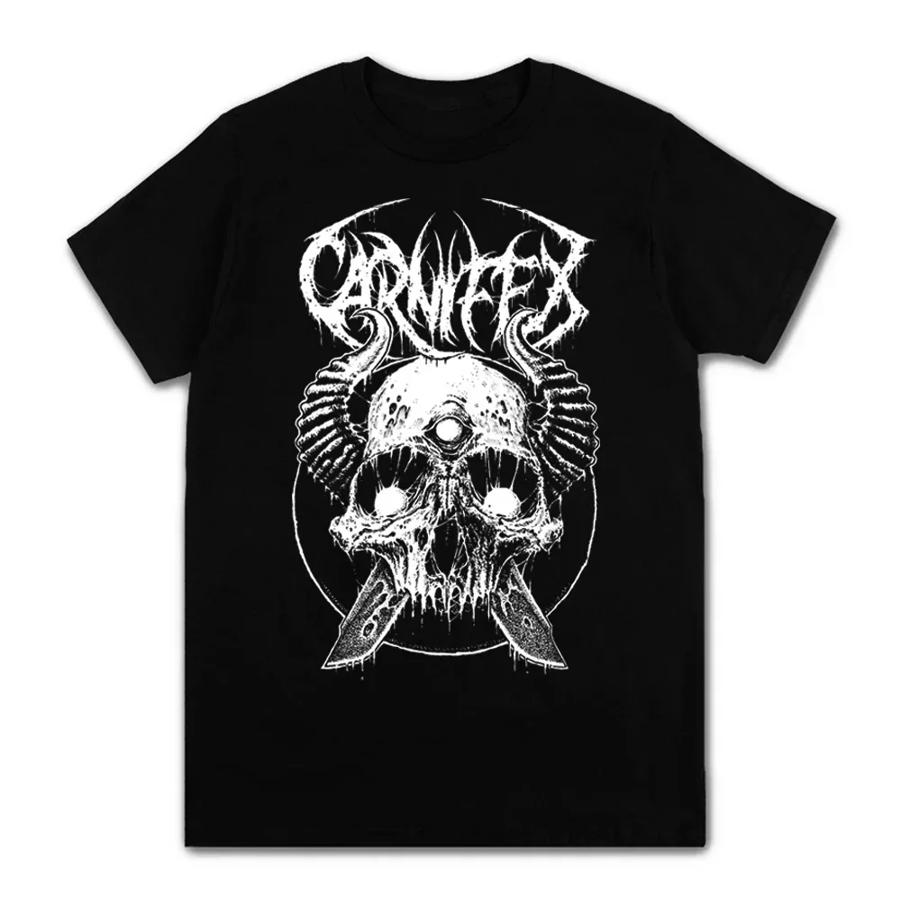 Men Tshirts Casual Streetwear Tee Shirt Homme Harajuku Retro Carnifex T Shirt Pure Cotton Death  Rock Band 2022 tops new