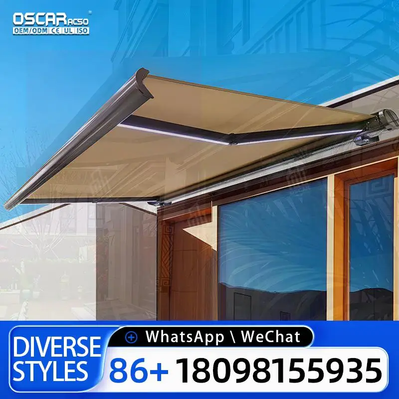 

Motorized Retractable Outdoor Awning Folding Canopy for Patio Garden Balcony Retractable Awning