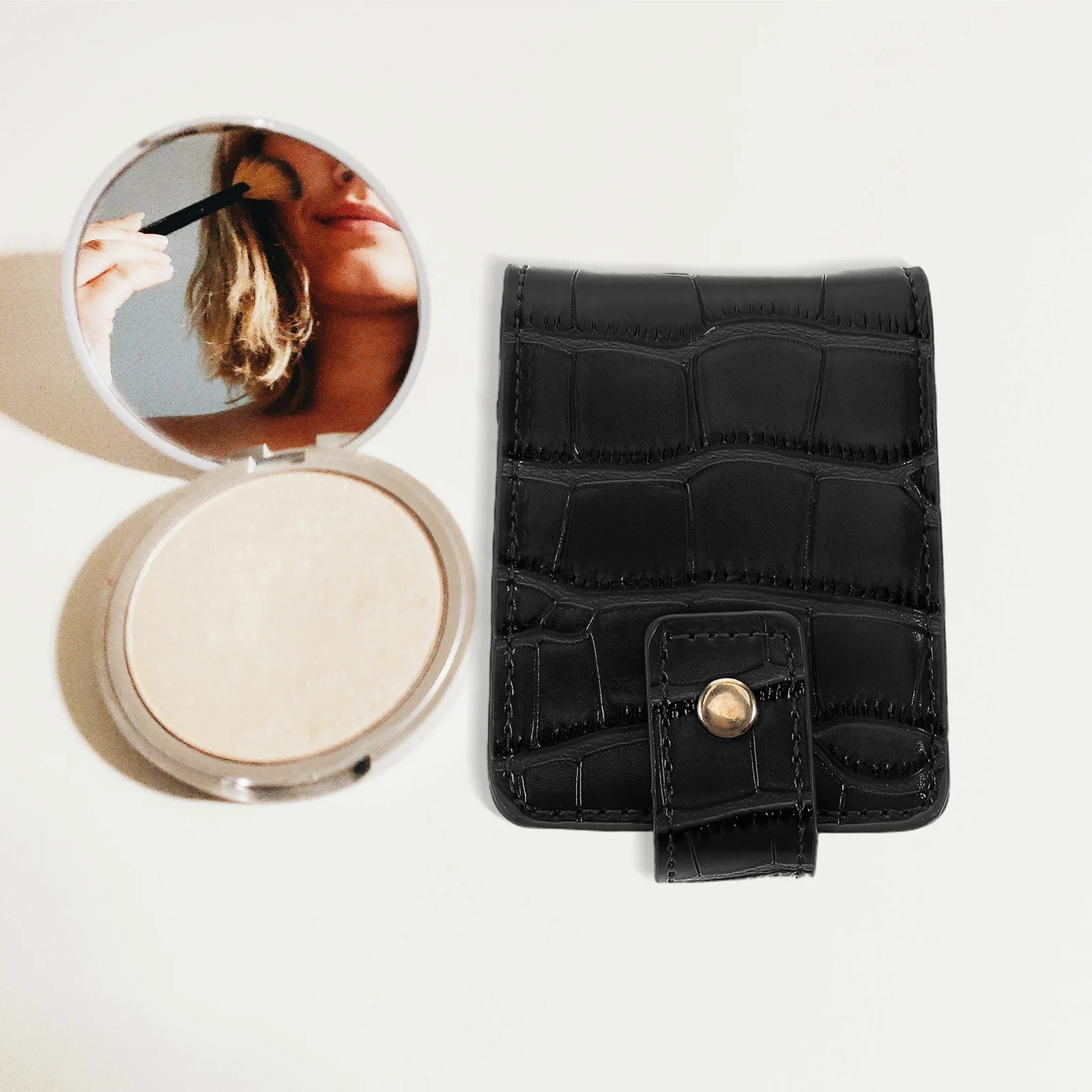 

PU Lipstick Storage Box Portable Mini Lipstick Organizer Case Travel Pouch Mirror Makeup on The Go
