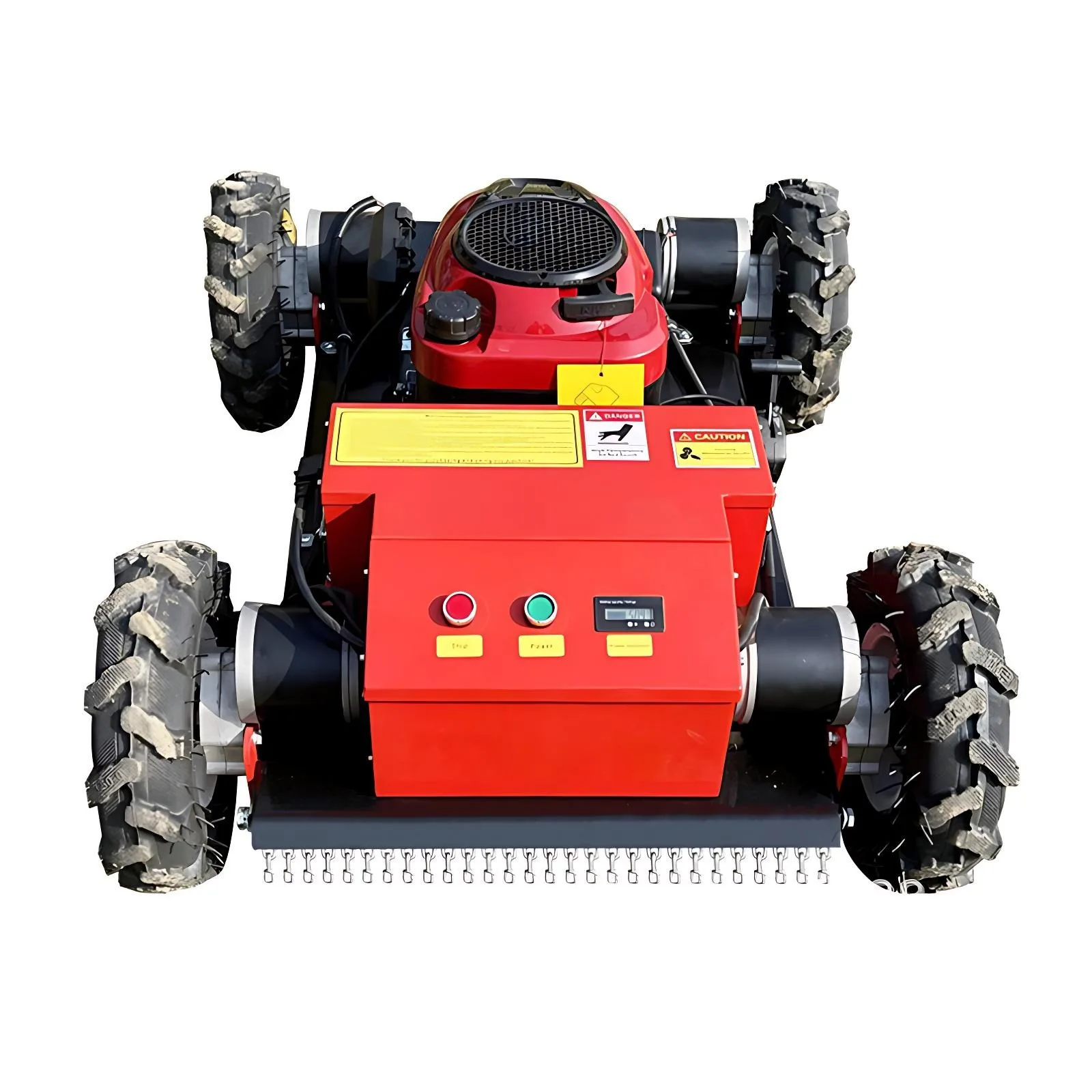 업그레이드된 4륜구동 험지용 원격 제어 브러시 커터, 경사지, 산, 농지, 과수원 잡초 제거용 중장비 잔디깎이