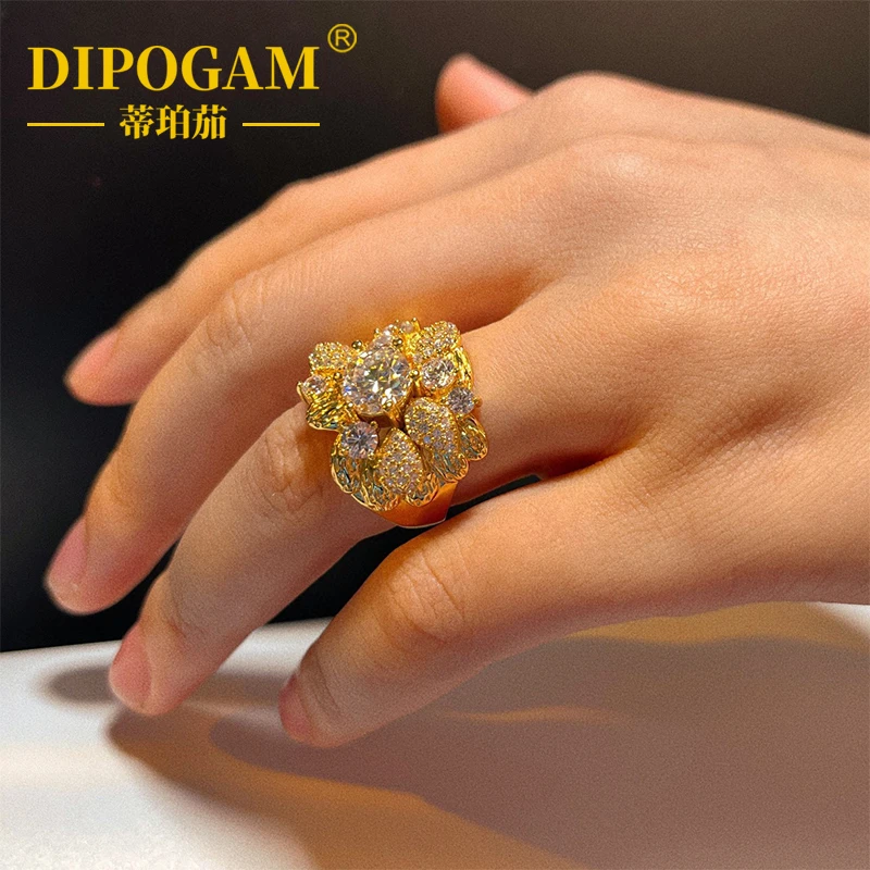 

Кольцо с бриллиантом из чистого серебра 925 пробы, золотого цвета, 2 карата, с муассанитом для пар и женщин, простое и модное универсальное кольцо