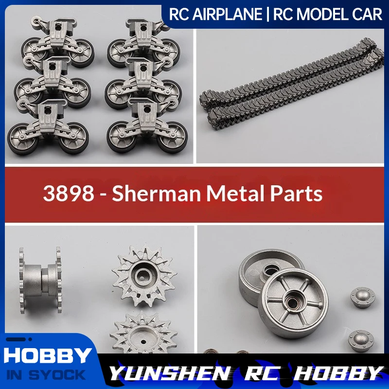 Henglong 1/16 Sherman M4a3 Tank 3898 Upgraded Accessories Metal Drive Wheel Swing Arm Double Pin Track Rubber Road Wheel