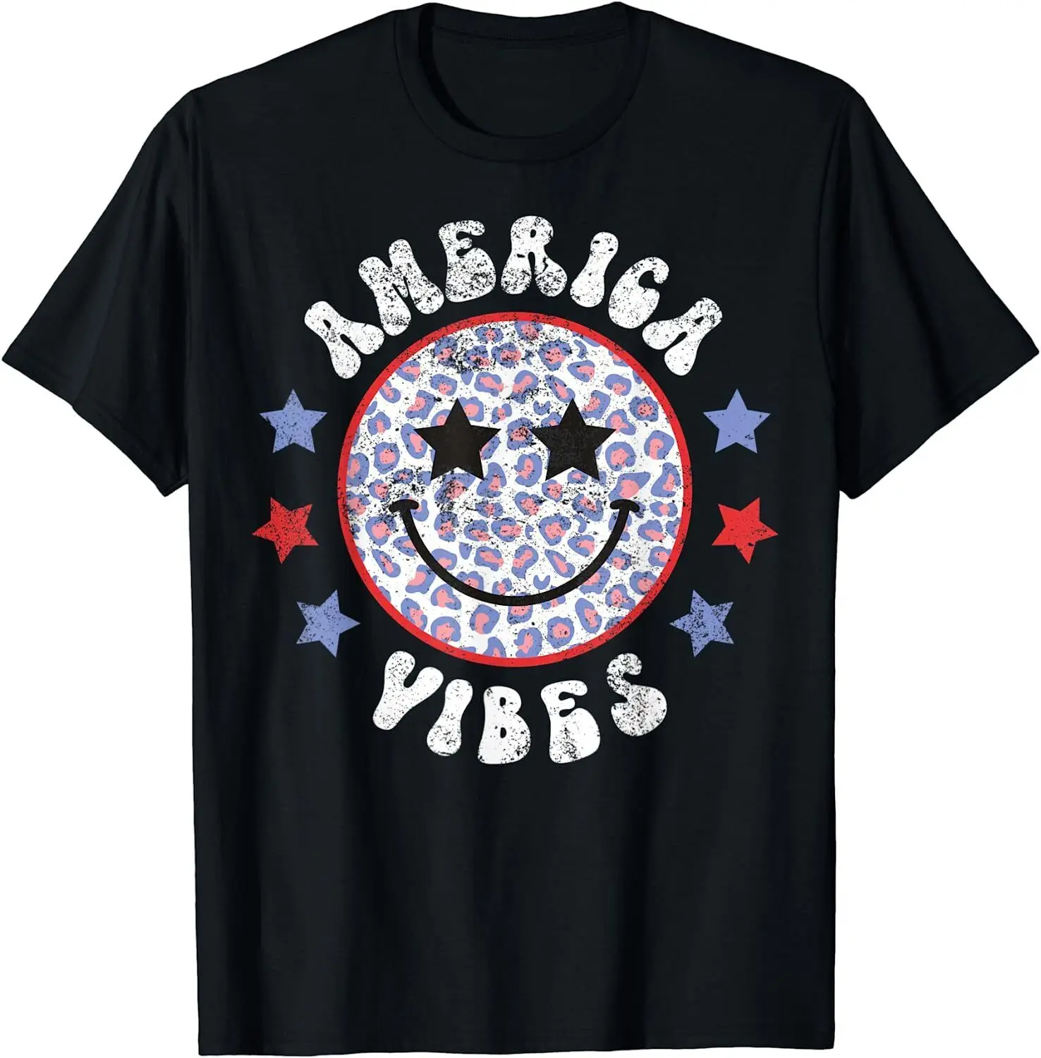 

NEW LIMITED Retro American Smile Face 4th Of July Best Gift T-Shirt S-3XL