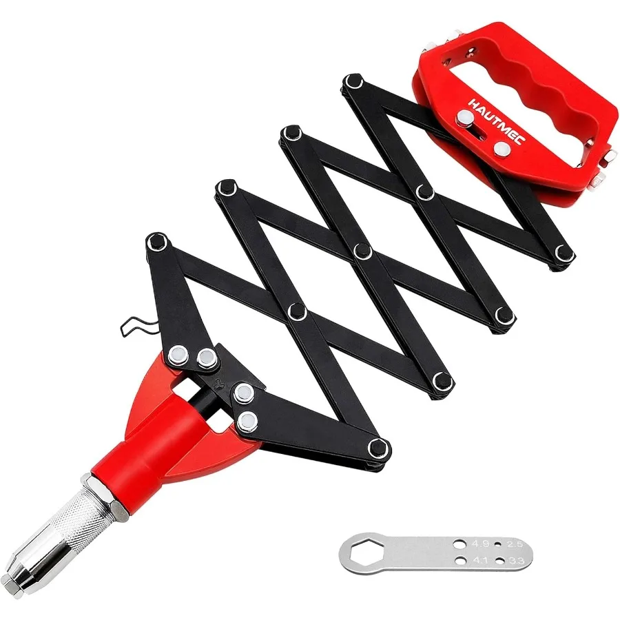 Klinknagelpistool HeavyDuty PressType 5in1 Arbeidsbesparend popklinknagelgereedschap met draagbare sleutel voor metaalproductie en autoreparatie