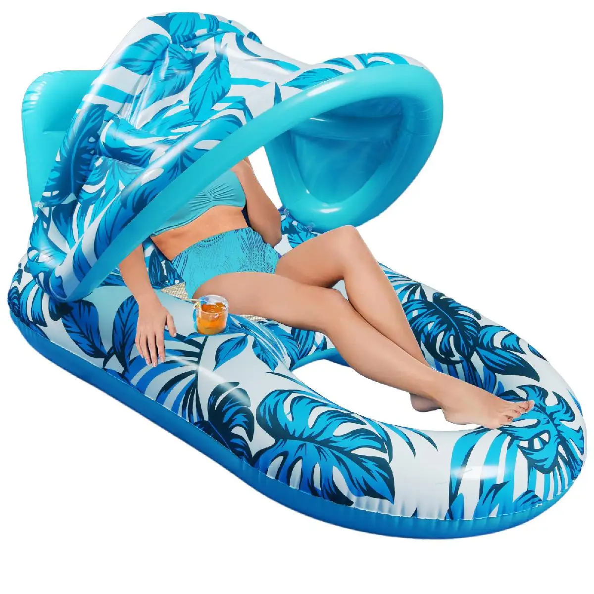 

Sunshade swimming ring adult water lounger playing water artifact floating bed inflatable swimming ring adult airbag bed