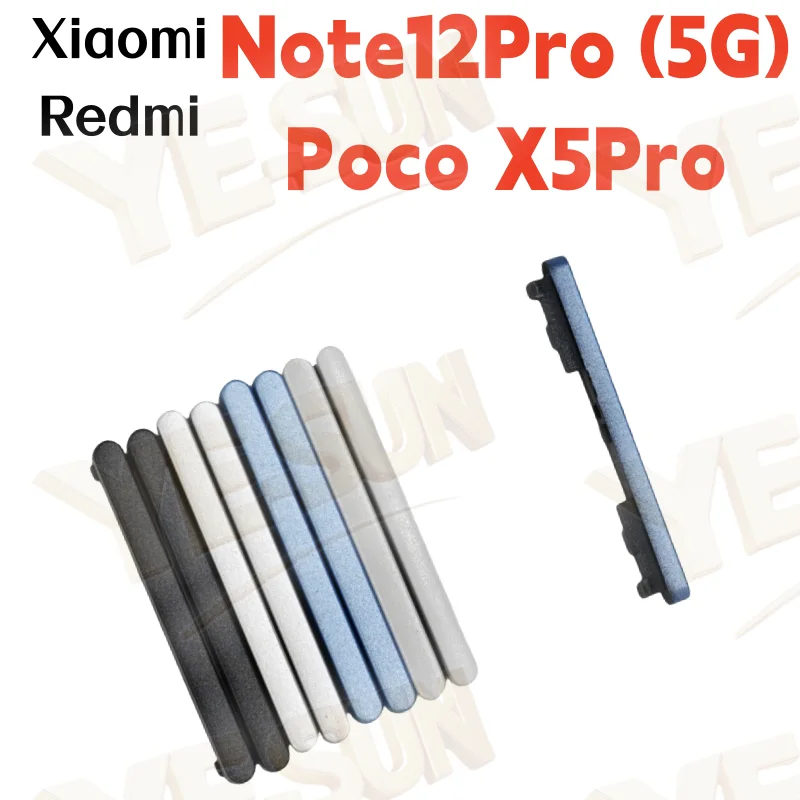 For Xiaomi Redmi Note12Pro(5G)/PocoX5Pro Side Volume Buttons Volume Up Down Buttons Keys On and Off Buttons