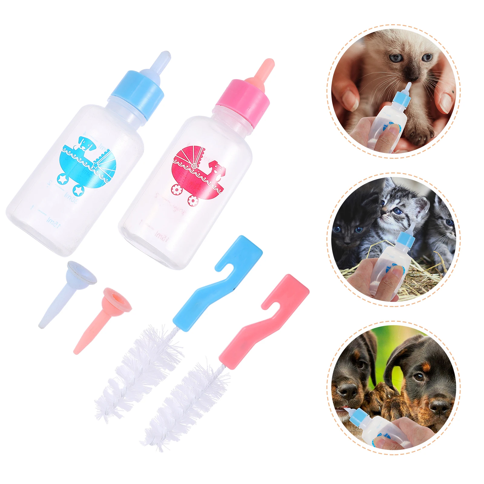 

2 Pcs Pet Bottle Cat Nursing Milk Bottles Feeding Puppy Kitten for Puppies Nurser