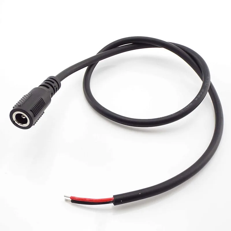 1/4x DC maschio femmina right angel 5.5x2.1MM 22AWG 90 gradi alimentazione spina prolunga cavo connettore di ricarica nero cavo a gomito E1