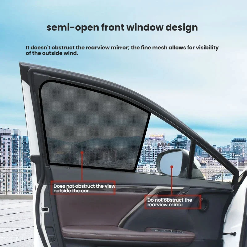 Magnetic Sunshade Curtain, Custom Fit Mesh UV Block Car Window For Audi Q4 Sportback