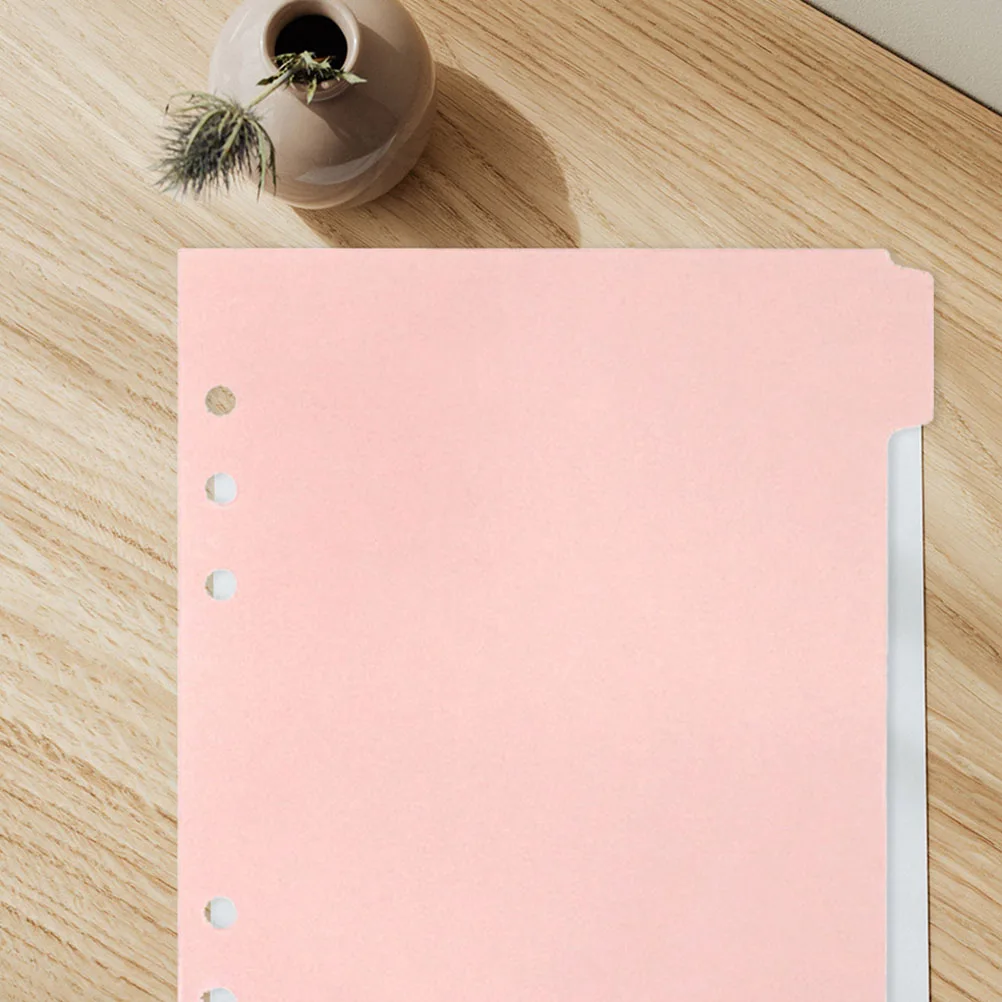 

Ring Pink A5 Index Tabs Dividers for Binder 6 Pages Notebook Accessories Plastic Loose Page Dividers For 6 Ring Binder With Tabs