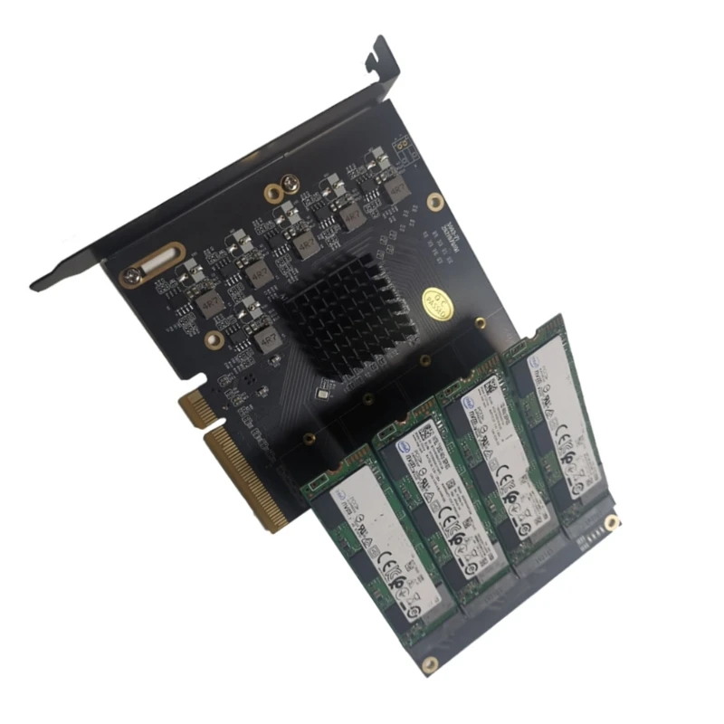 PCIe to .2 NVME SSD 4 Disk Soft  Array Expansion Card 64Gbps Transfer Rate ASM2824 Main Control