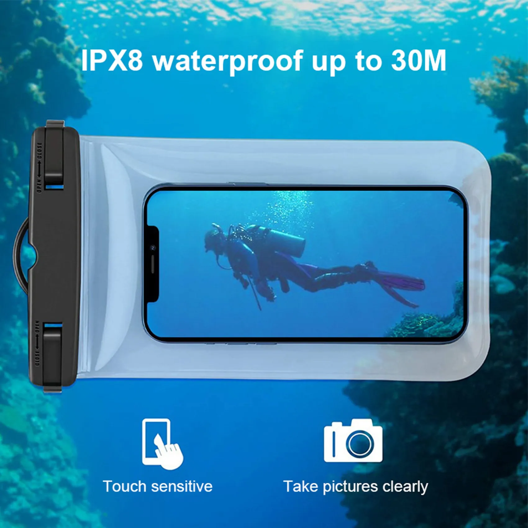 Mobile Phone Waterproof Bag Protective Case Swimming Waterproof Mobile Phone Bag for iPhone Samsung Xiaomi