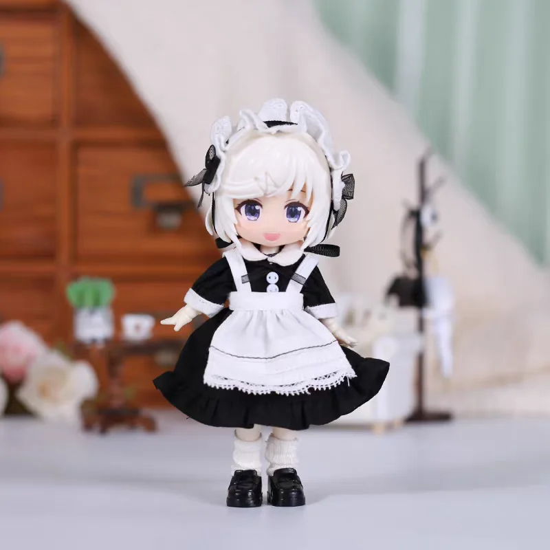 Obitsu 11 Doll Cute Maid Style Dress Suit For OB11 Gsc 1/12 Molly Body BJD ufDoll Cloth Doll Outfit Clothes