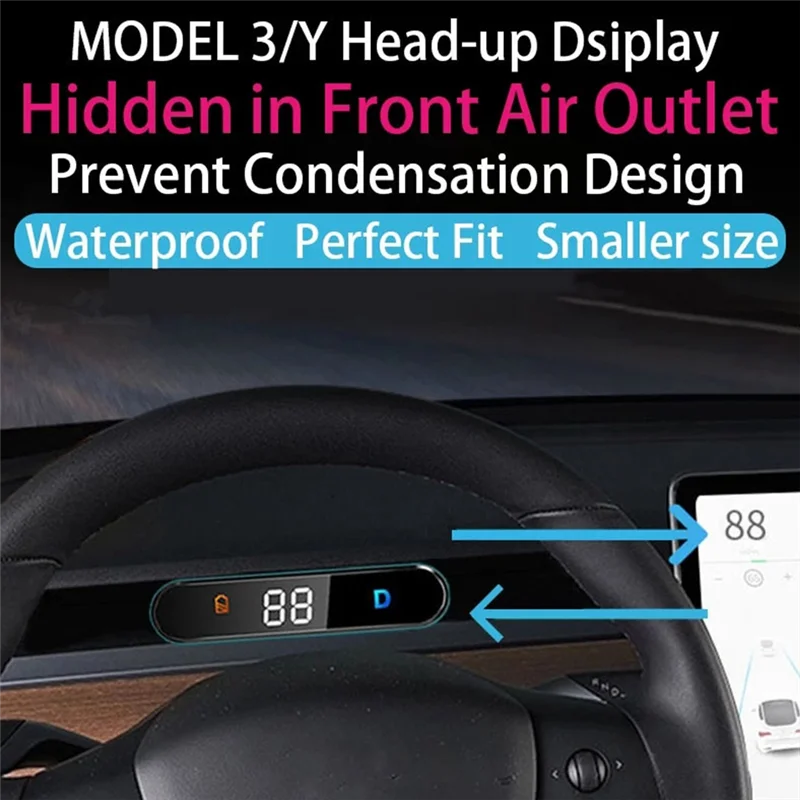 

Car HUD Head-Up Display for Model 3 Model Y Dashboard Dedicated Electronics Digital