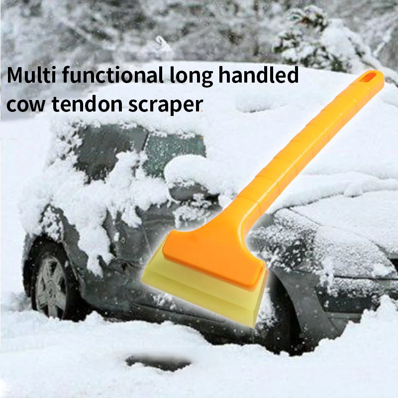 

2-Piece Car Snow Shovel - Cow Tendon Scraper, Multi-Functional Window Cleaning, Portable Winter Snow Sweeping Tool