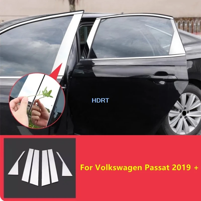 

For Volkswagen Passat 2019 + Car Styling Door Window Side Glass Center Pillar Column Cover Kit Protector Decoration Accessories