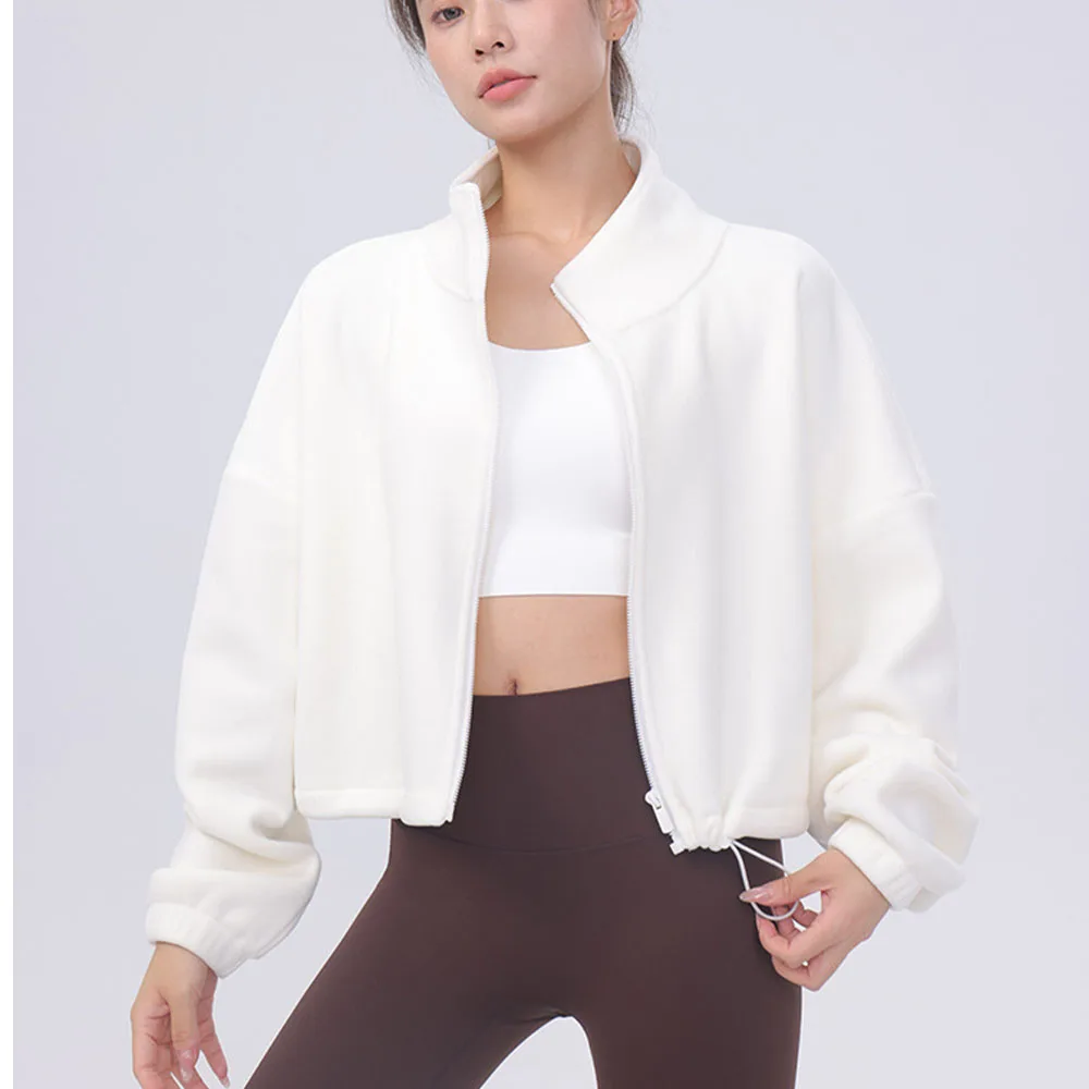 

Двусторонняя бархатная спортивная куртка, женская осенне-зимняя толстовка с длинными рукавами, теплая свободная повседневная куртка на молнии