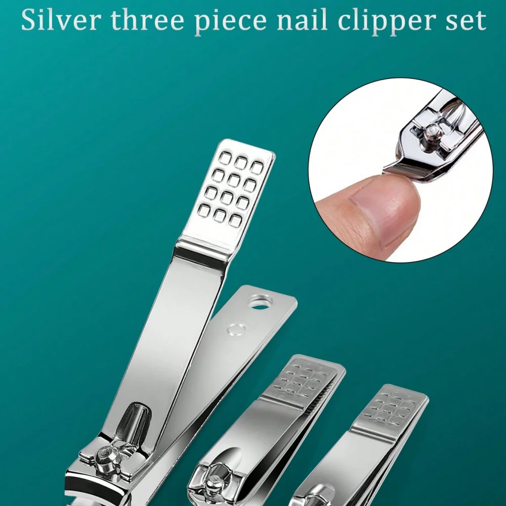 3-częściowy zestaw obcinaczy do paznokci ze stali nierdzewnej, profesjonalny zestaw do obcinania paznokci, ostre i trwałe narzędzia do manicure i pedicure