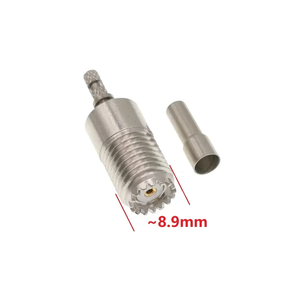 

100pcs Mini UHF MINI UHF Female Jack Straight Crimp LMR100 RG316 RG174 RG178 RG179 Cable RF Connector