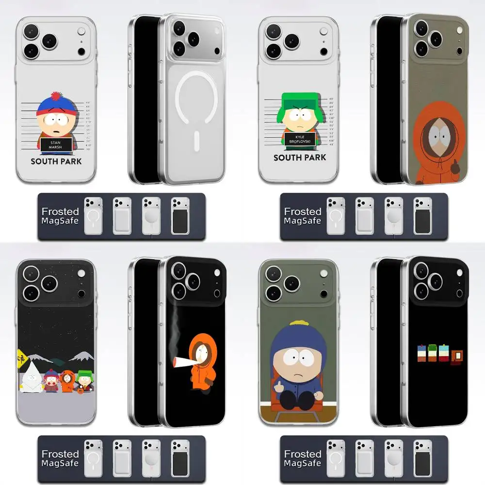 

Cartoon Funny S-South Park Phone Case For iPhone 17,16,15,14,13,12,11,Pro,Max,Plus,E,Air,Mini Magsafe Transparent