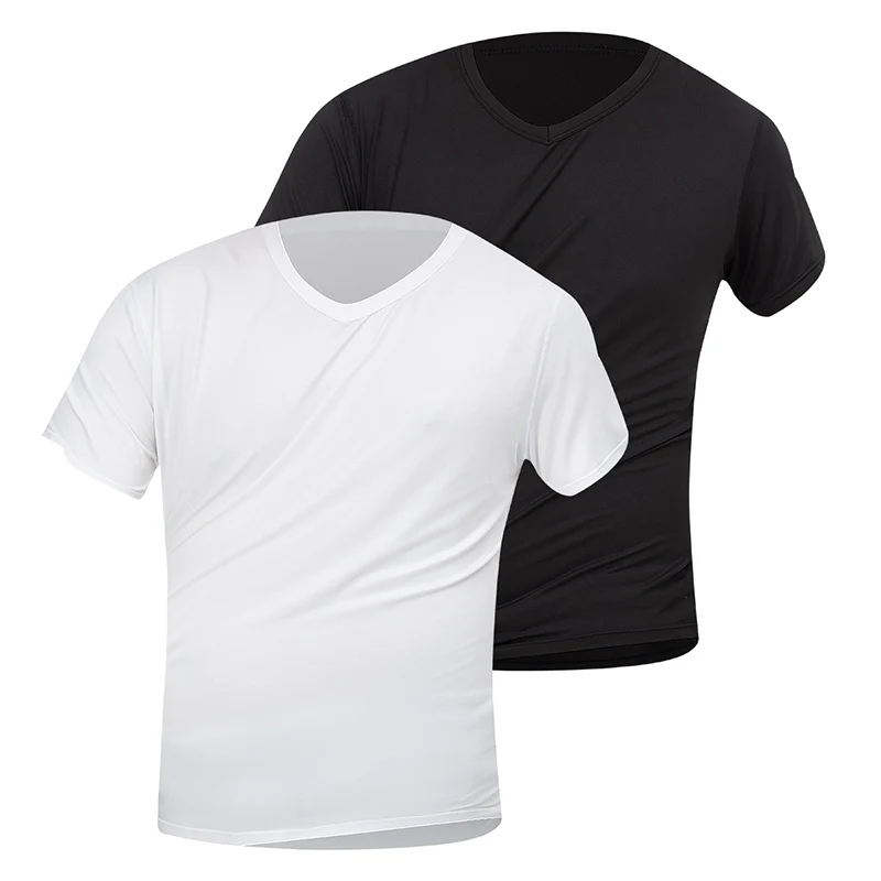 3/1 Pcs Summer And Autumn Men's New Basic Classic Black And White Short Sleeved T-shirt Comfortable And Casual Small V-neck Top