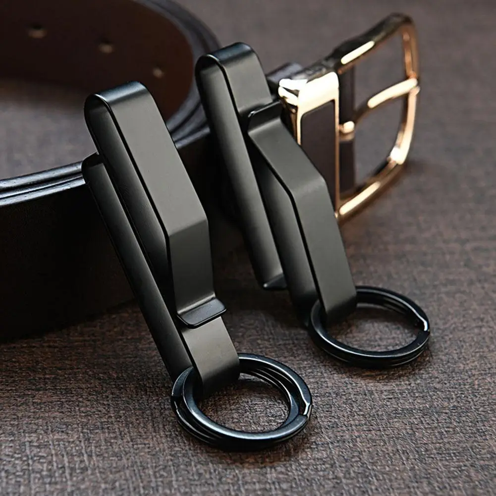 Stainless Keys Clip Waist Hanging Keyring Holder Belt Outdoor Keychain Buckle Anti-Lost Hanging Clip Buckle Keychain Strap Tools